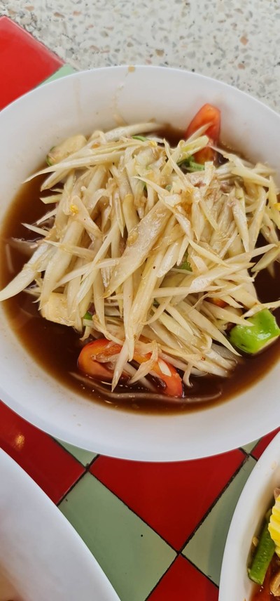 ส้มตำปลาร้าไม่ปู พริก 1เม็ด