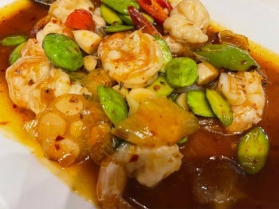 สะตอผํดเปรี้ยวหวานกุ้ง