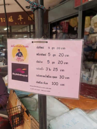 ป้ายราคาหรือสมุดเมนู