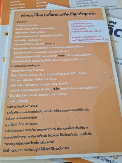 ป้ายราคาหรือสมุดเมนู