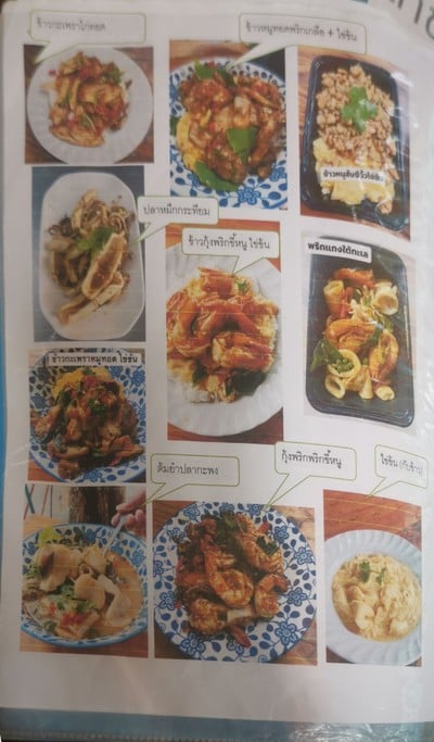 ป้ายราคาหรือสมุดเมนู