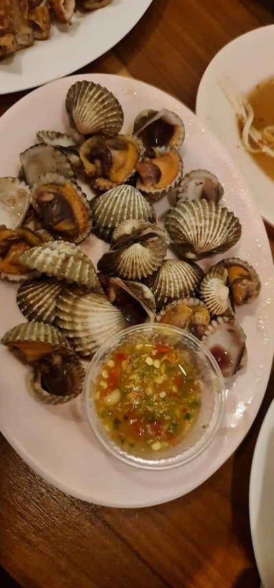 หอยแครงลวกสุก