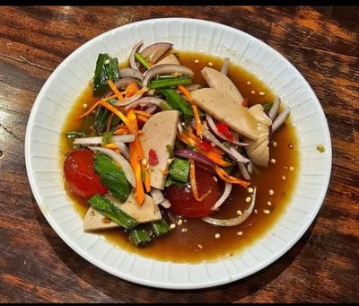 ยำหมูยอไข่แดงปลาร้า
