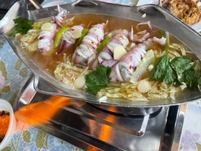 หมึกไข่นึ่งมะนาว