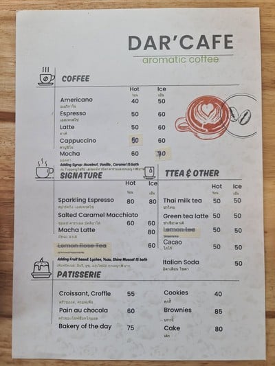 ป้ายราคาหรือสมุดเมนู