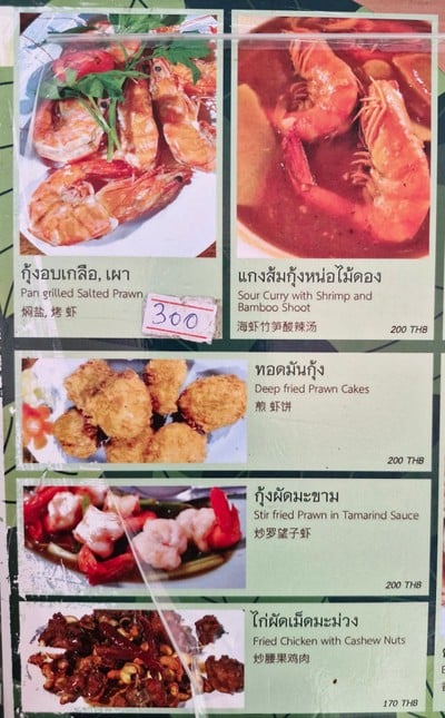 ป้ายราคาหรือสมุดเมนู