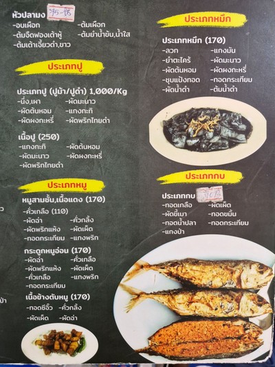 ป้ายราคาหรือสมุดเมนู