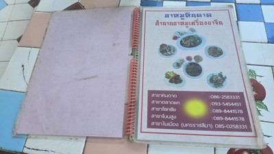 ป้ายราคาหรือสมุดเมนู