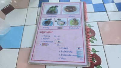 ป้ายราคาหรือสมุดเมนู