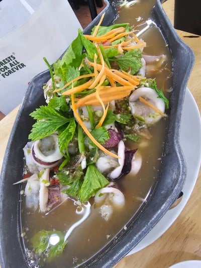 หมึกไข่นึ่งมะนาว