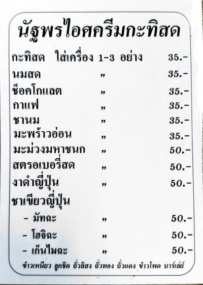 ป้ายราคาหรือสมุดเมนู