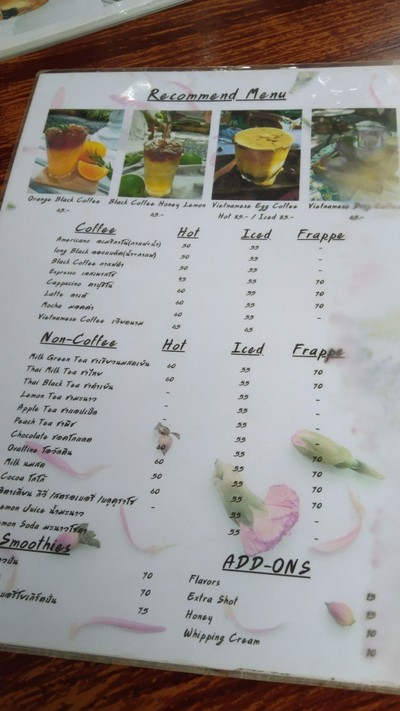 ป้ายราคาหรือสมุดเมนู