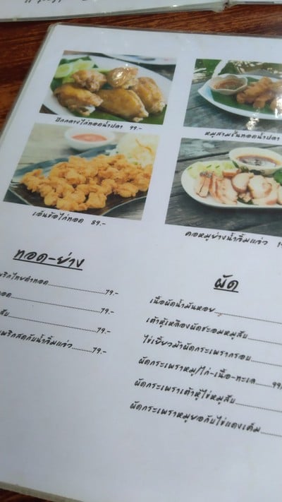 ป้ายราคาหรือสมุดเมนู