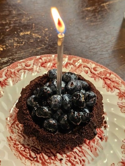 Salted Choc Tart w/blueberry