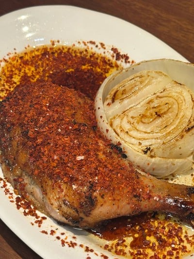 Spicy roasted chicken with gravy