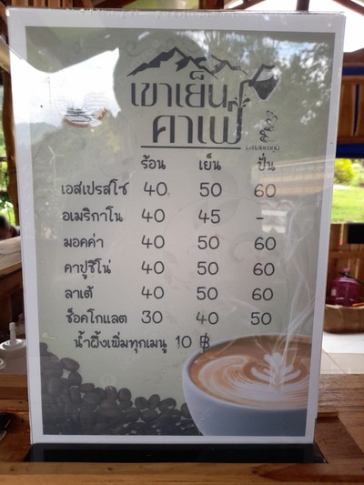 ป้ายราคาหรือสมุดเมนู