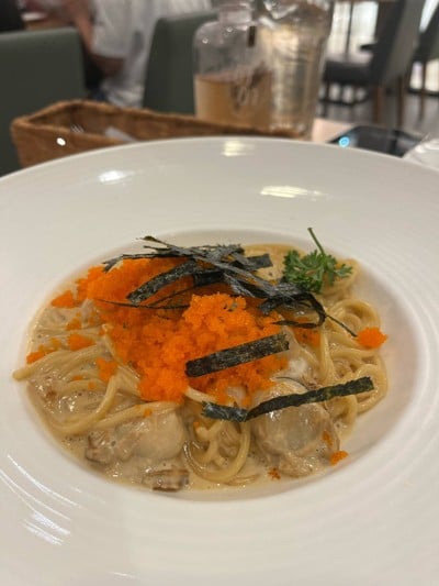 สปาเก็ตตี้หอยเชลล์ไข่กุ้ง