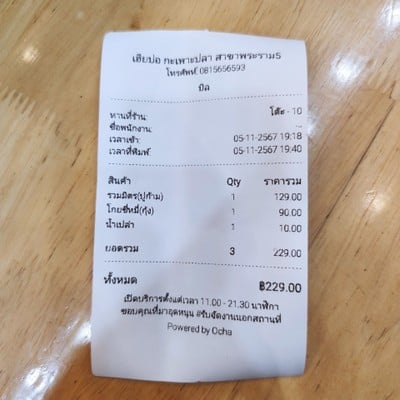 ป้ายราคาหรือสมุดเมนู