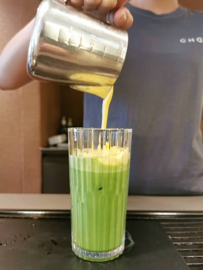 Egg Matcha Gokou Latte