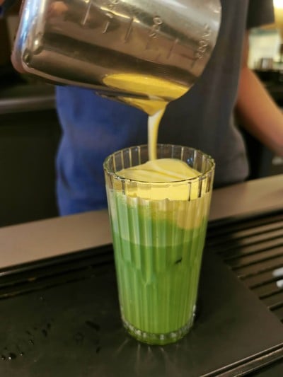 Egg Matcha Gokou Latte