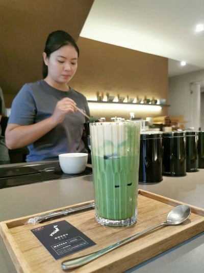 Egg Matcha Gokou Latte