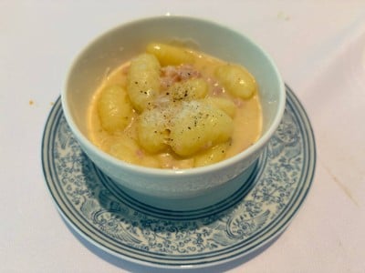 Rustichella Gnocchi with Smoked Ham & Parmesan Cream Sauce