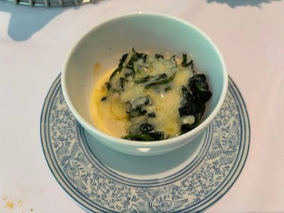 Baked Baby Spinach with Garlic Cream