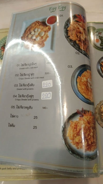 ป้ายราคาหรือสมุดเมนู