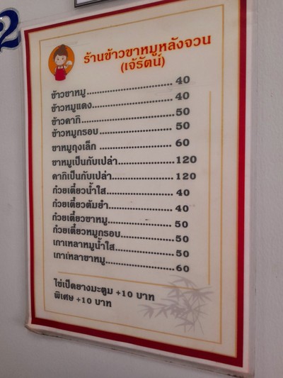 ป้ายราคาหรือสมุดเมนู