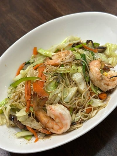 หมี่ซั่วเห็ดหอมกุ้ง
