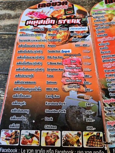 ป้ายราคาหรือสมุดเมนู