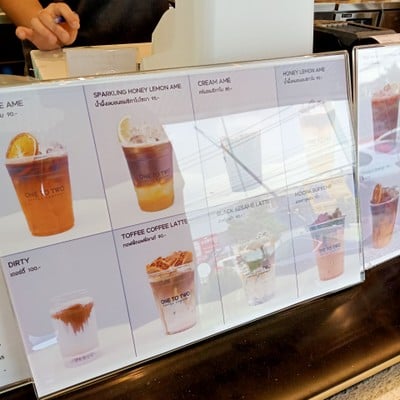 ป้ายราคาหรือสมุดเมนู