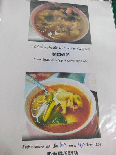 ป้ายราคาหรือสมุดเมนู