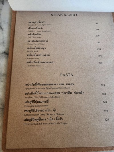 ป้ายราคาหรือสมุดเมนู