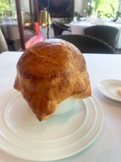 Lobster bisque with puff pastry