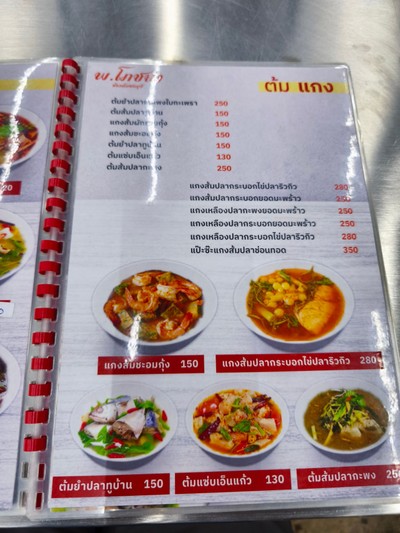 ป้ายราคาหรือสมุดเมนู