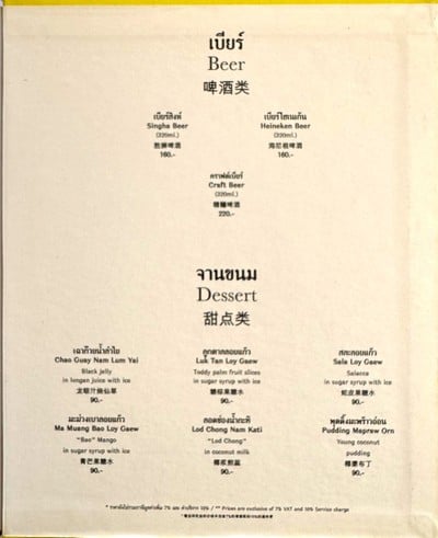 ป้ายราคาหรือสมุดเมนู