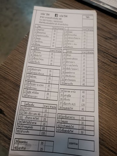 ป้ายราคาหรือสมุดเมนู