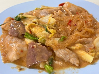 สุกี้แห้งรวมหมู เนื้อ