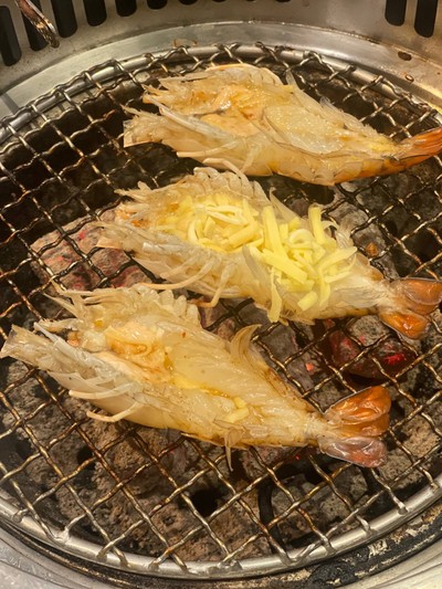 กุ้งแม่น้ำย่างชีส