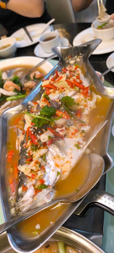 ปลากระพงนึ่งมะนาว