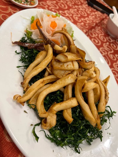 ปลาหมึกแดดเดียวทอด