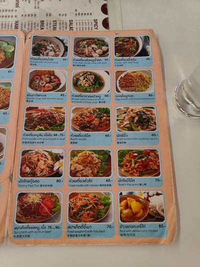 ป้ายราคาหรือสมุดเมนู