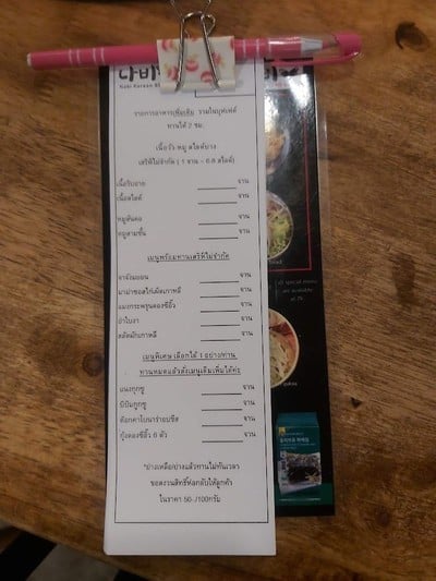 ป้ายราคาหรือสมุดเมนู