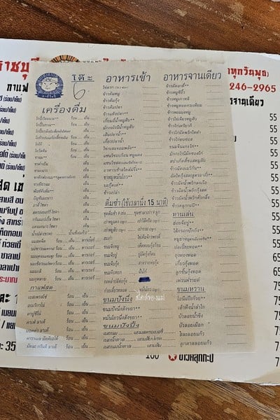 ป้ายราคาหรือสมุดเมนู