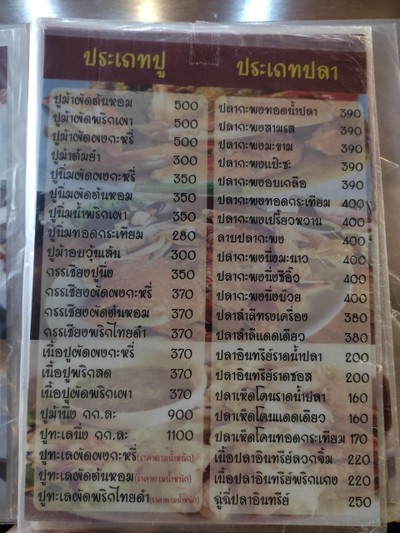ป้ายราคาหรือสมุดเมนู