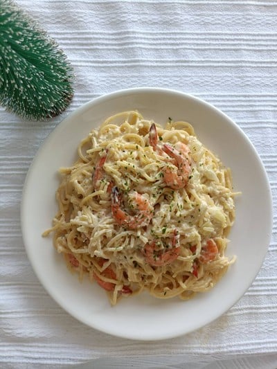 พาสต้าซอสครีมกุ้ง พาสต้าซอสครีมกุ้ง