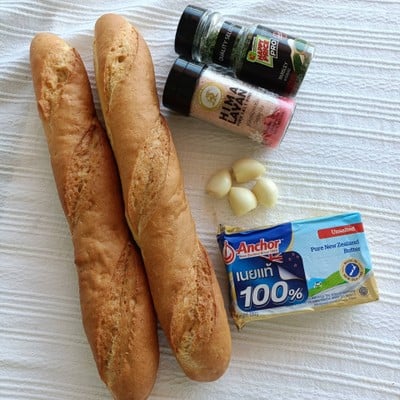 วิธีทำ ขนมปังกระเทียม สูตรไม่ใช้เครื่องอบ