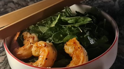 Baby Spinach Salad Dry Miso With Shrimp