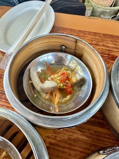 ปลากะพงนึ่งมะนาว